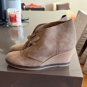 J. Crew Brown Suede Wedge Booties